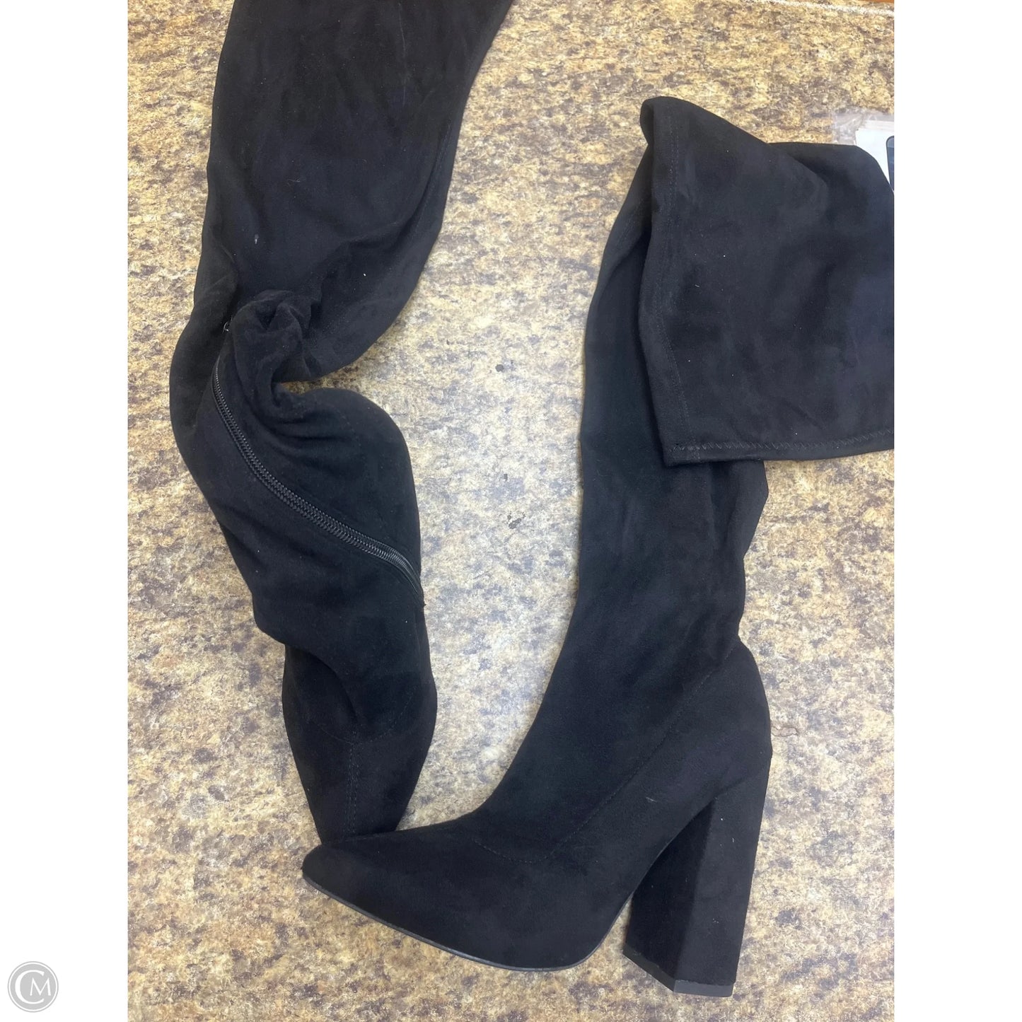 Boots Knee Heels By Cmf In Black, Size: 7