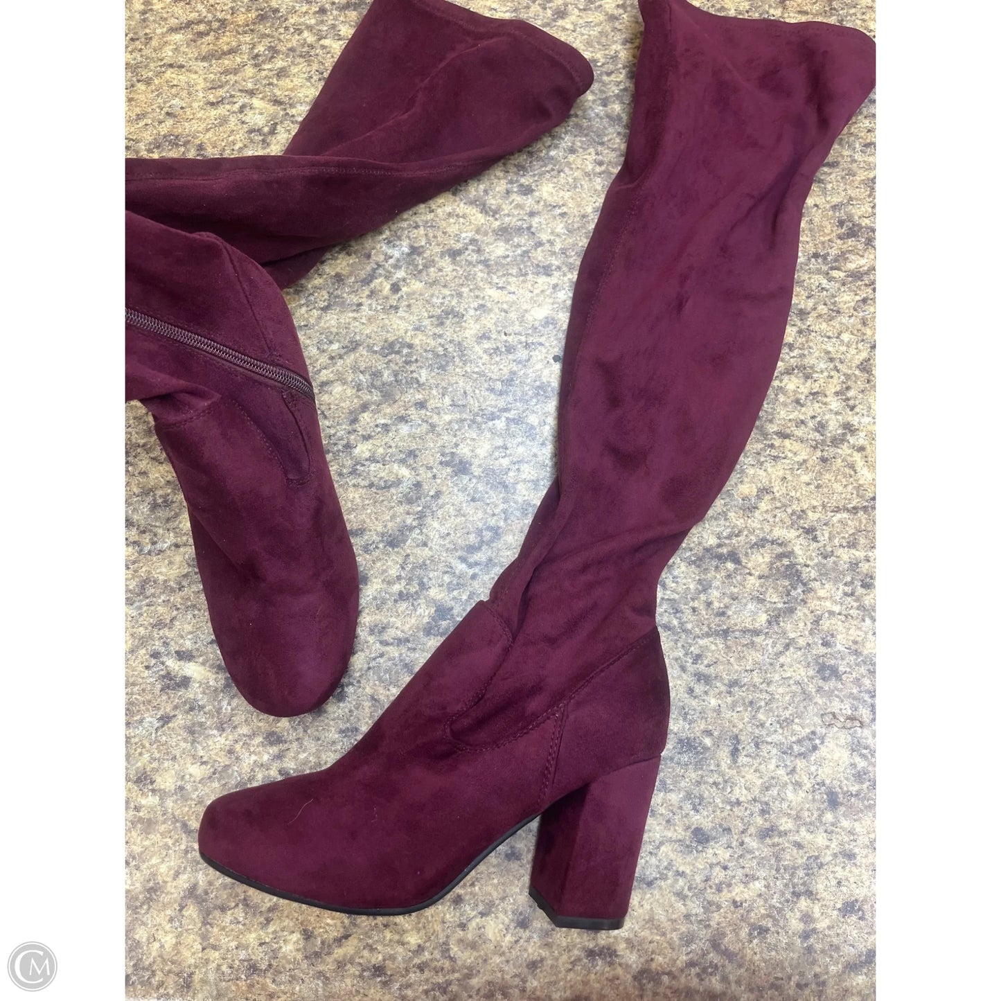 Boots Knee Heels By Carlos By Carlos Santana In Purple, Size: 7