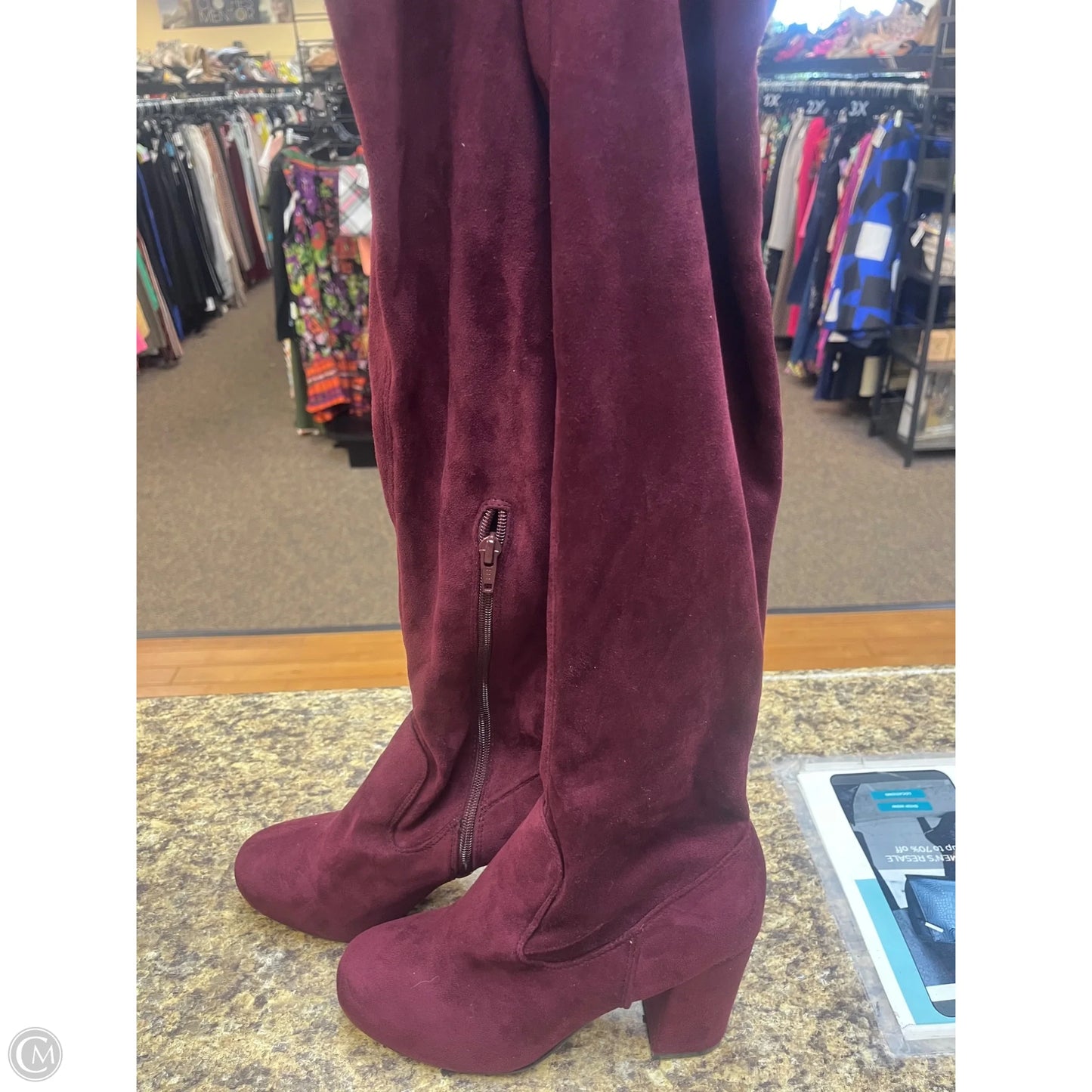 Boots Knee Heels By Carlos By Carlos Santana In Purple, Size: 7