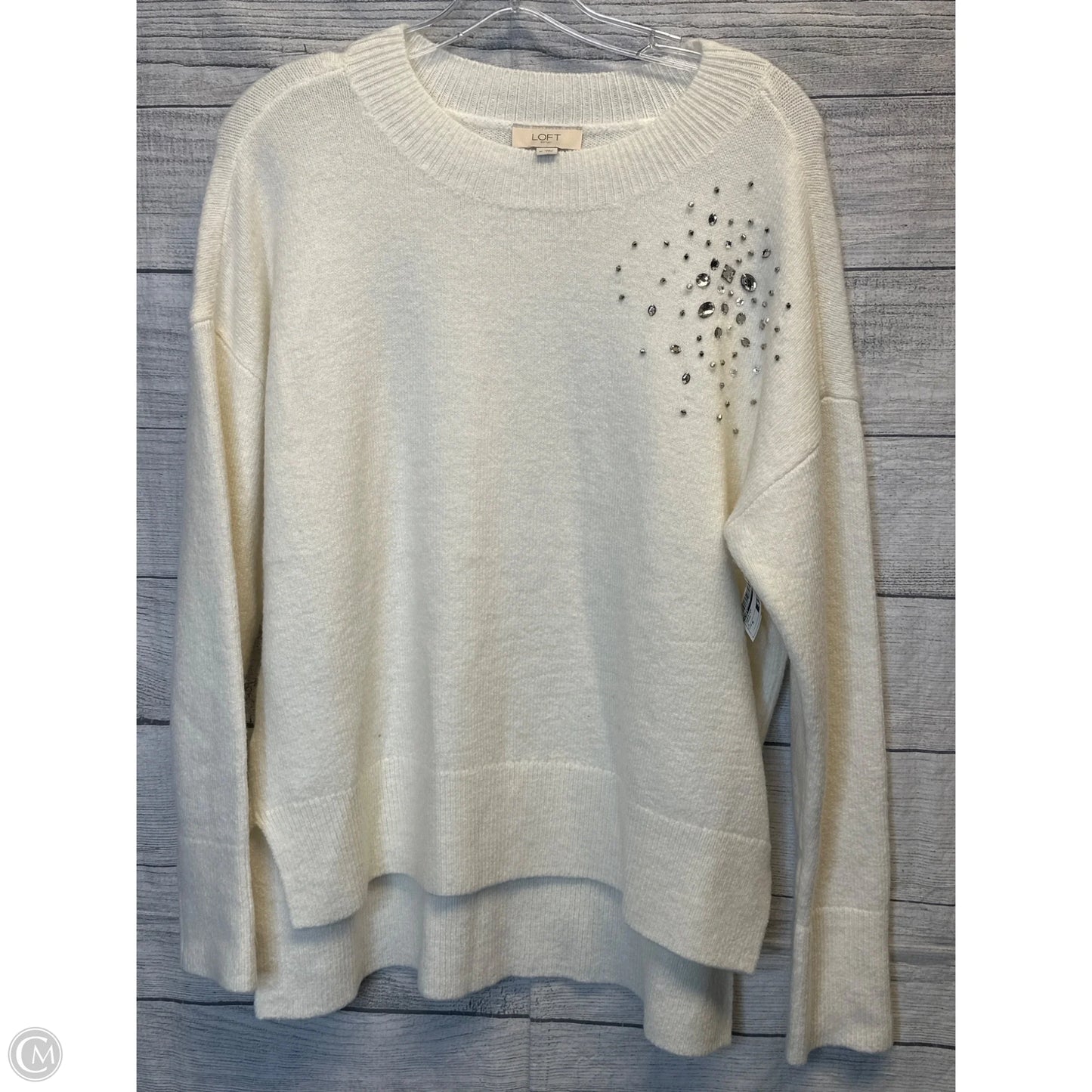Sweater By Loft In Cream, Size: M