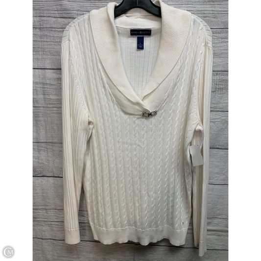 Sweater By Karen Scott In White, Size: L