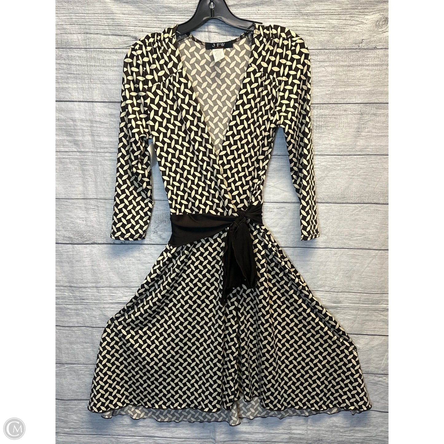 Dress Casual Midi By Cmf In Brown & Cream, Size: S