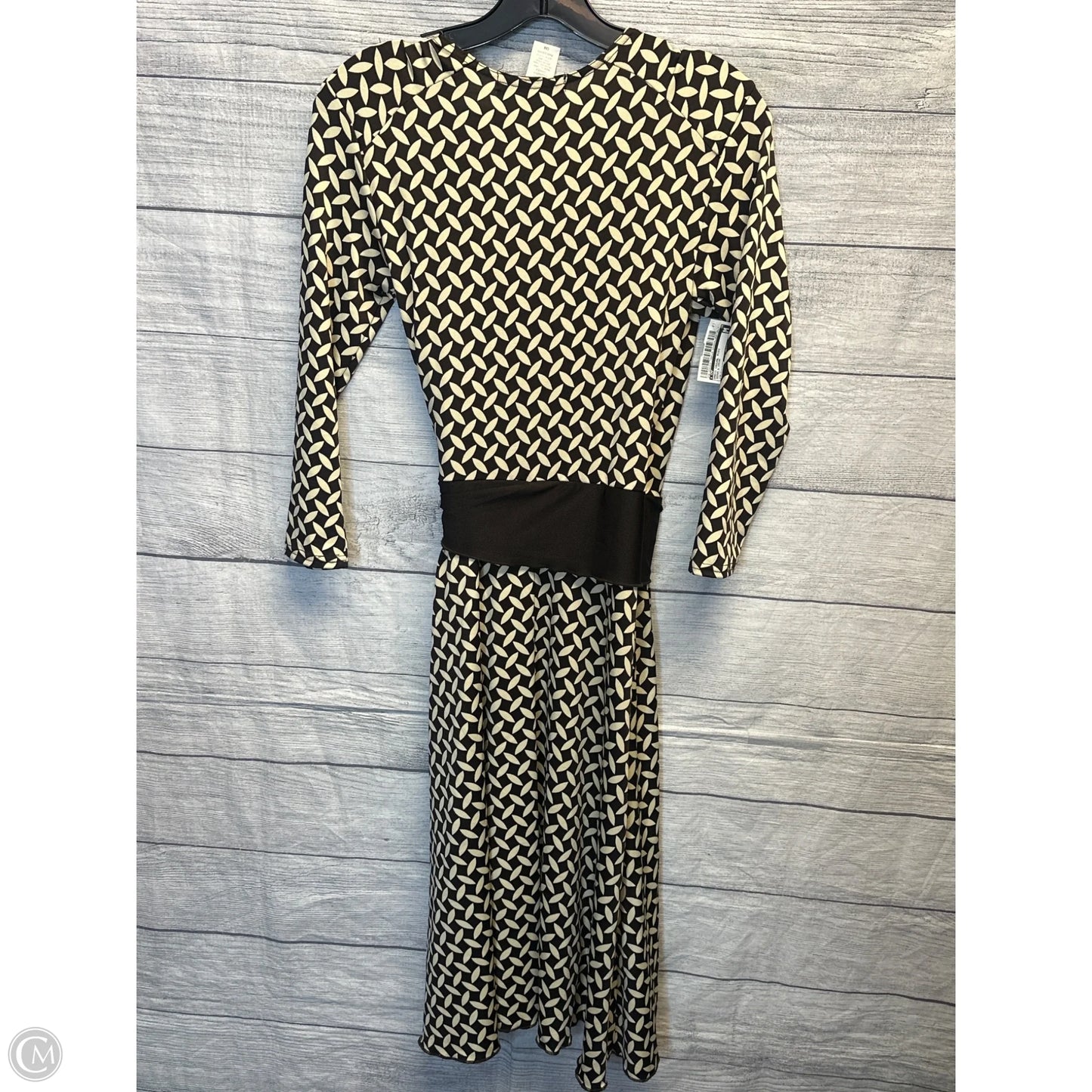 Dress Casual Midi By Cmf In Brown & Cream, Size: S