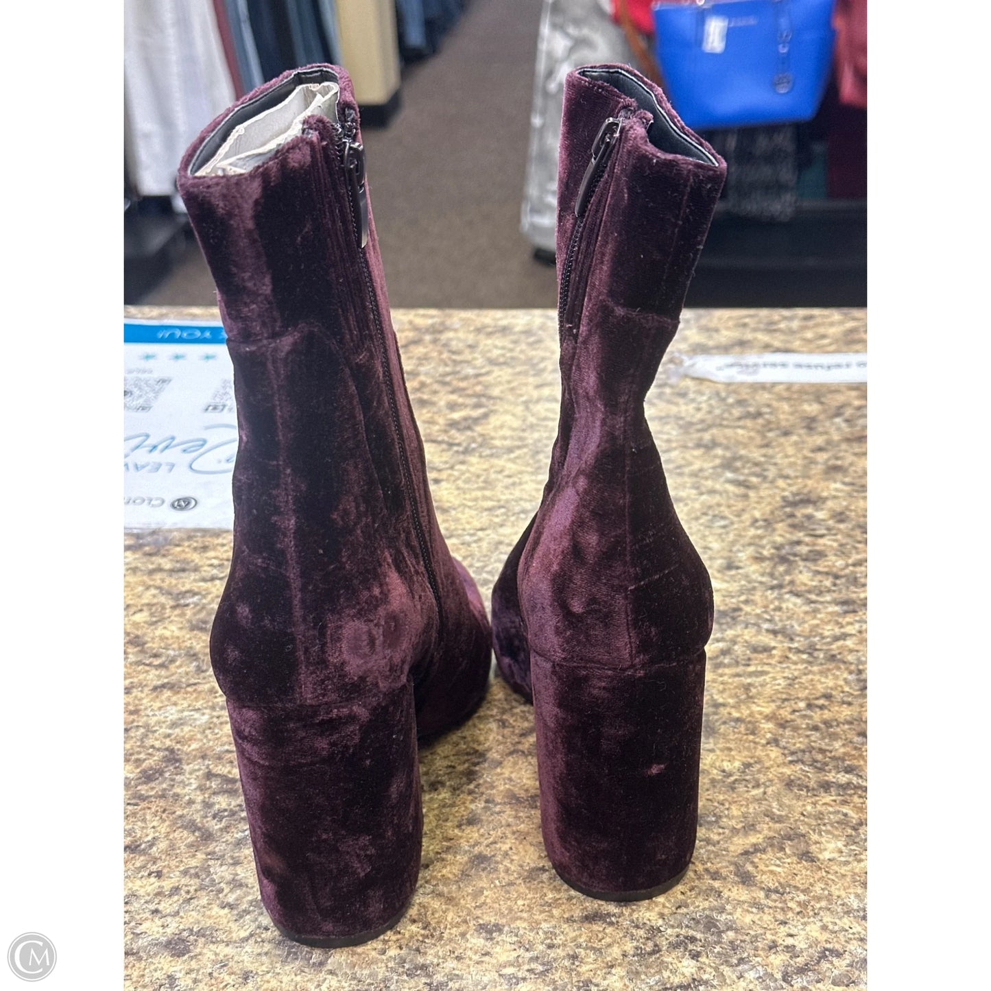 Boots Mid-calf Heels By Cmf In Purple, Size: 8