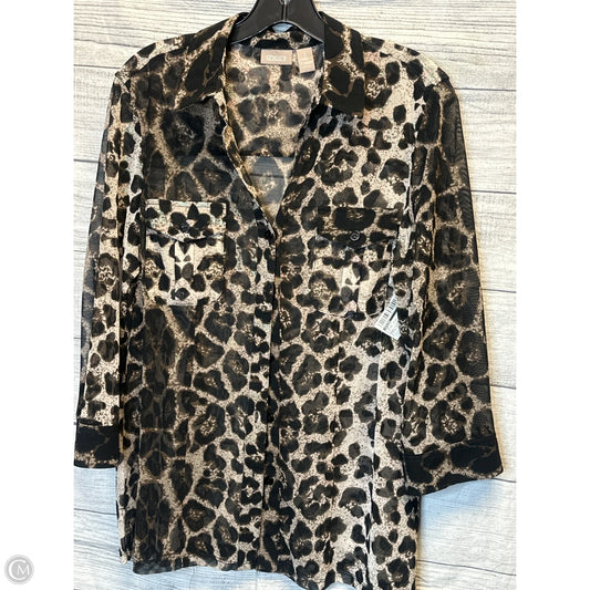 Top Long Sleeve By Chicos In Animal Print, Size: L