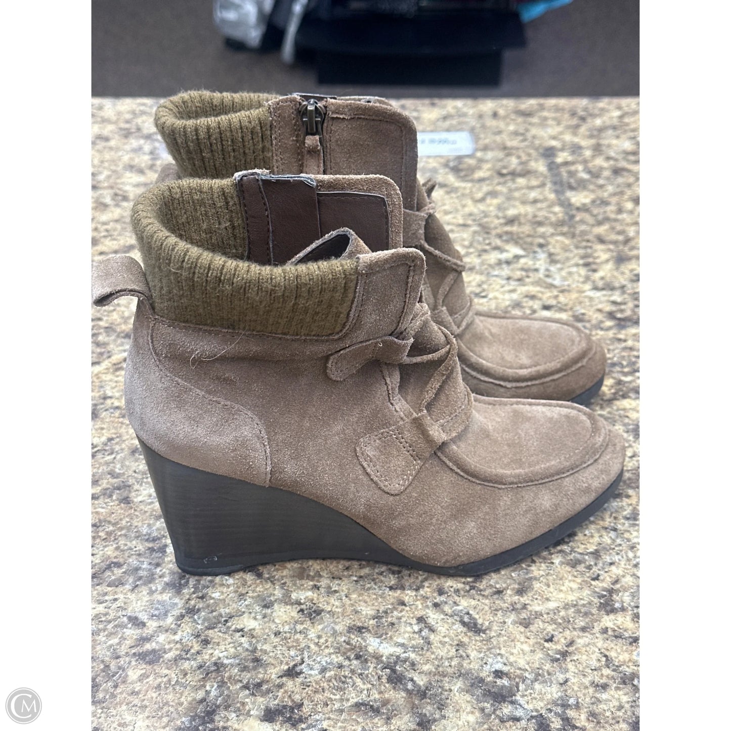 Shoes Heels Wedge By Franco Sarto In Brown, Size: 8.5