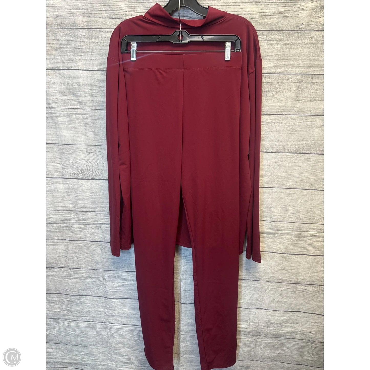 Pants Set 2pc By Fashion Nova In Maroon, Size: 2x