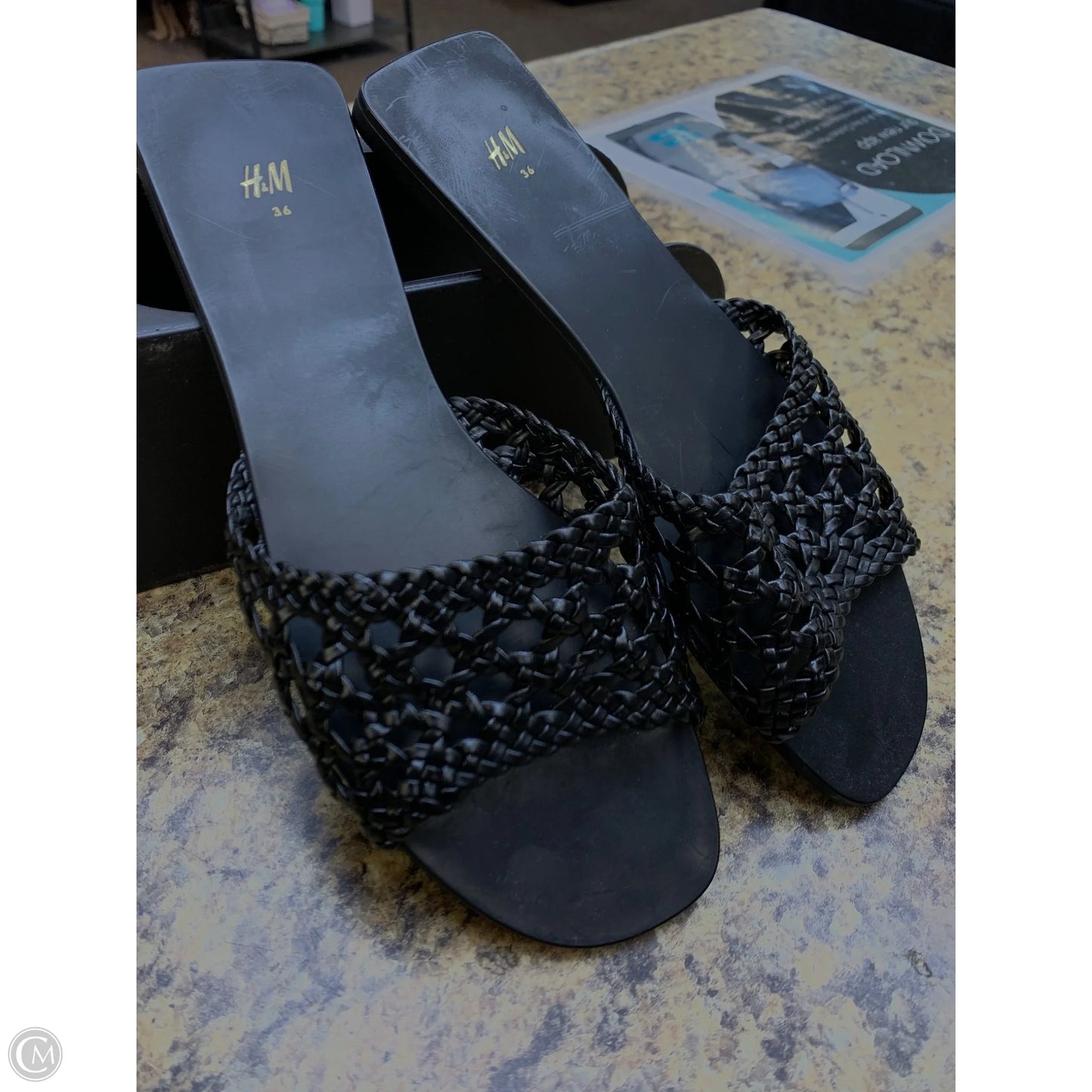 Sandals Flats By H&m In Black, Size: 6