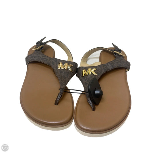 Sandals Flats By Michael By Michael Kors In Brown, Size: 9