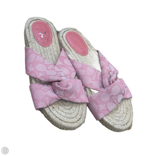 Sandals Designer By Coach In Pink, Size: 6