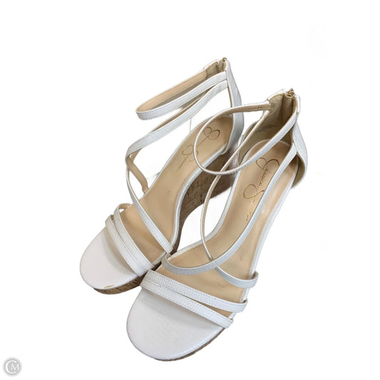 Shoes Heels Wedge By Jessica Simpson In White, Size: 11