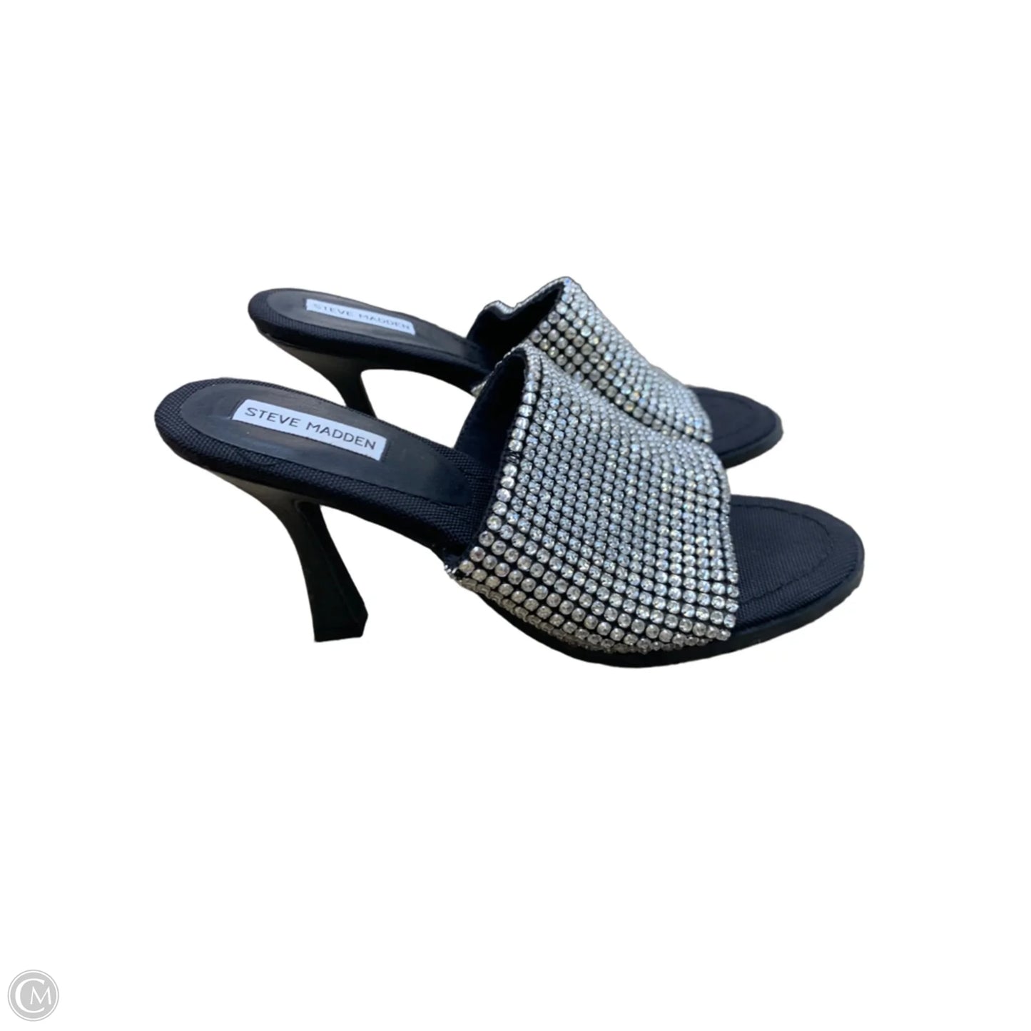 Shoes Heels Stiletto By Steve Madden In Black & Silver, Size: 11