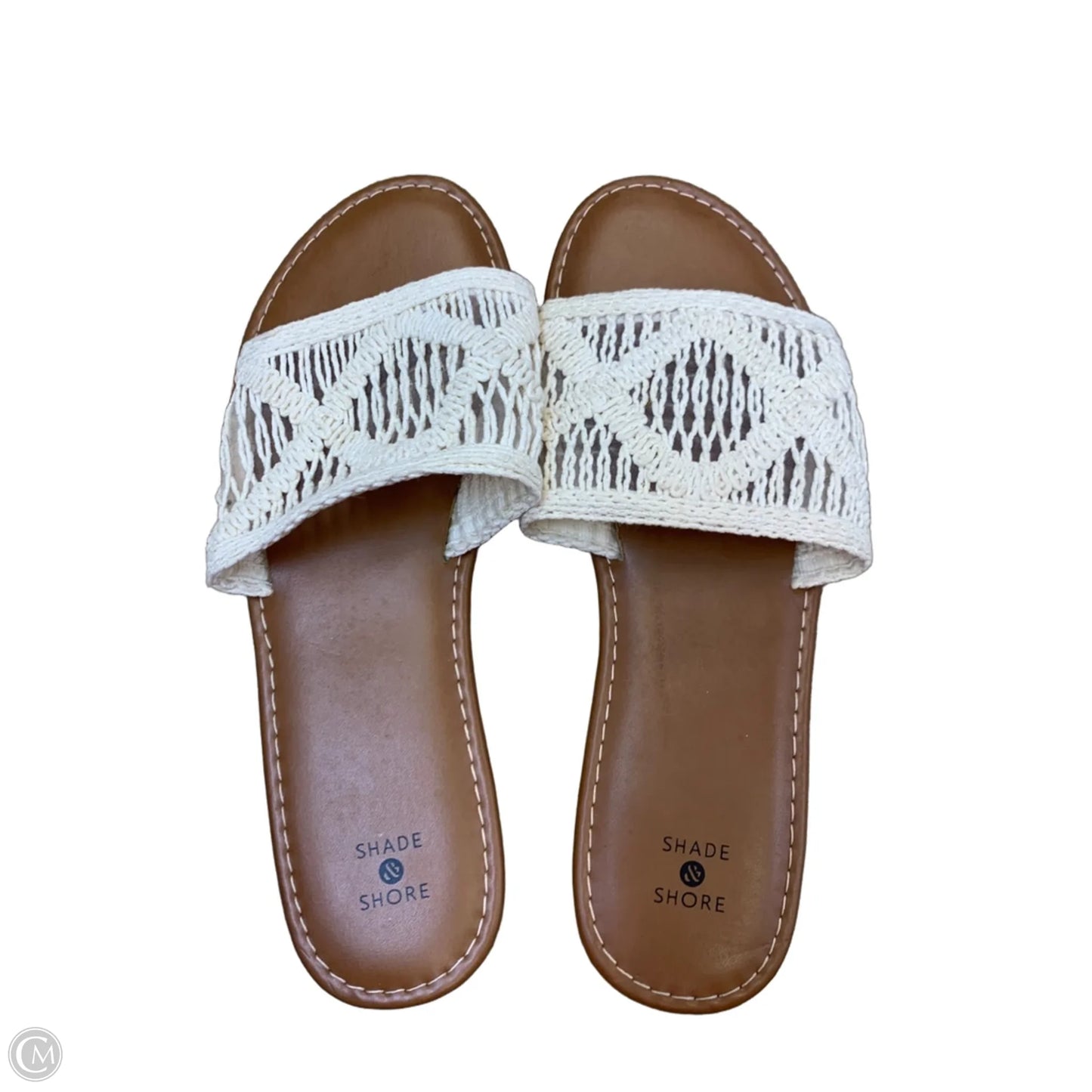 Sandals Flats By Shade & Shore In Beige, Size: 11