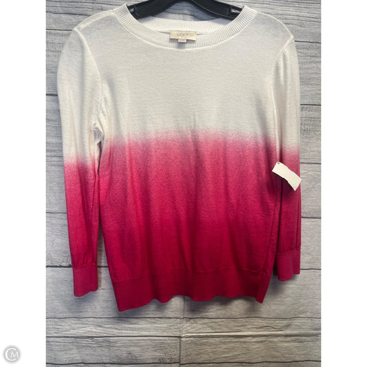 Sweater By Loft In Pink & White, Size: Xs