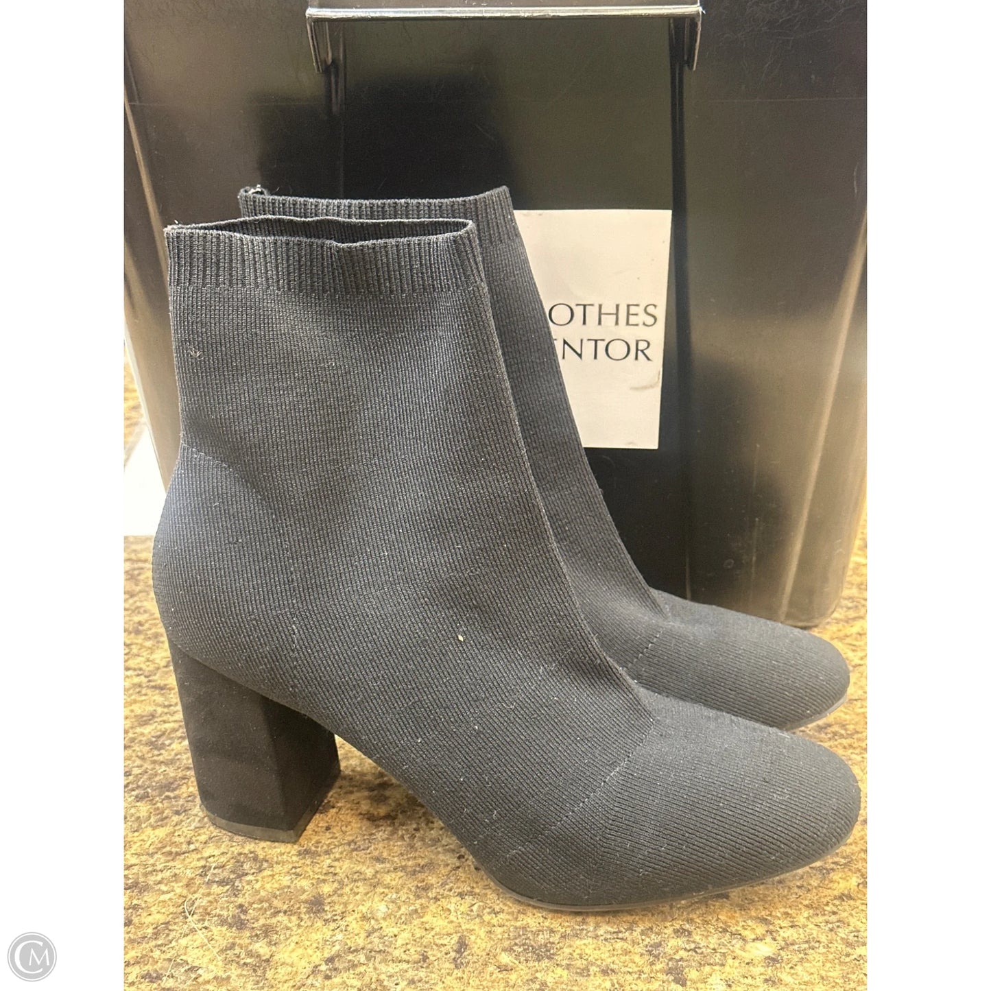 Boots Mid-calf Heels By Clothes Mentor In Black, Size: 12