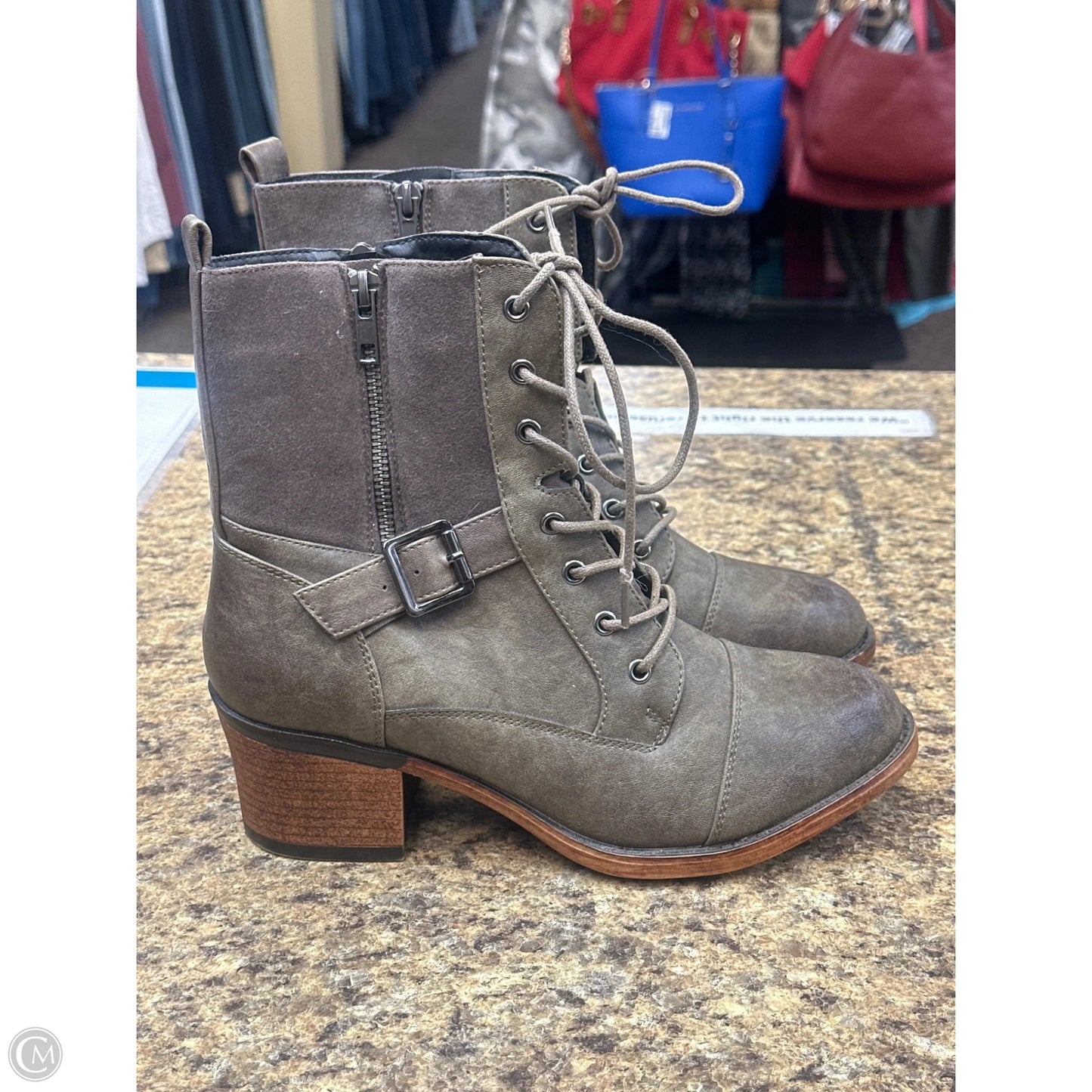 Boots Combat By Clothes Mentor In Brown, Size: 8.5