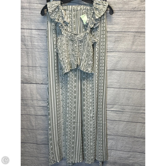 Pants Set 2pc By Clothes Mentor In Green & White, Size: M