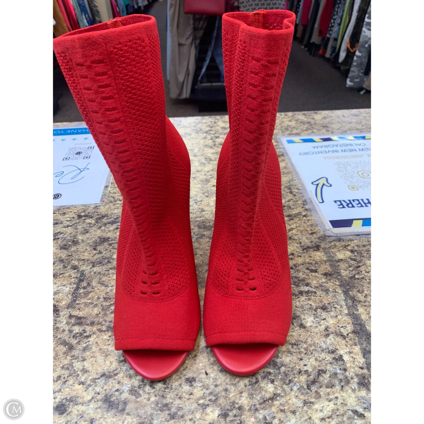 Boots Mid-calf Heels By Aldo In Red, Size: 10