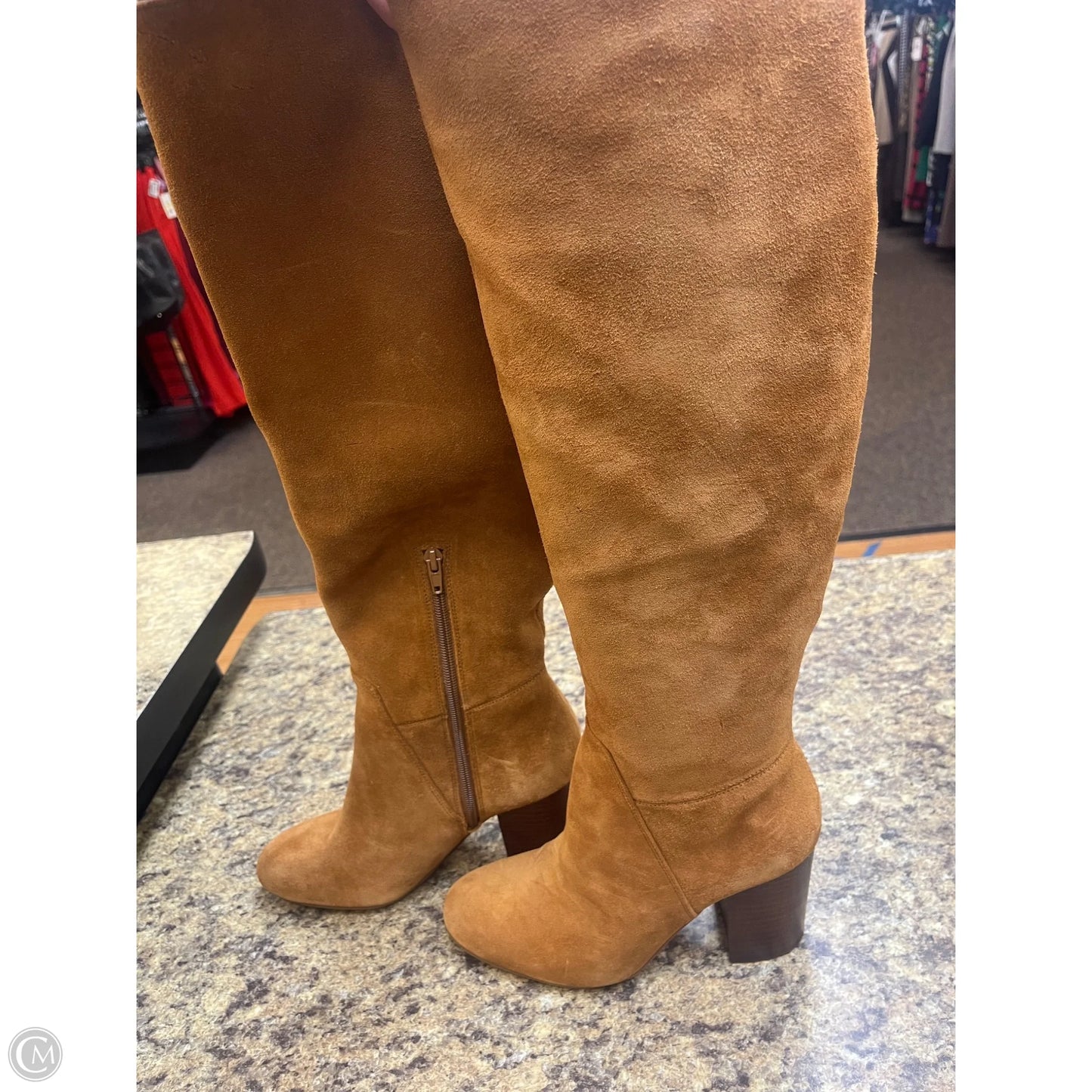 Boots Mid-calf Heels By Vince Camuto In Tan, Size: 8.5