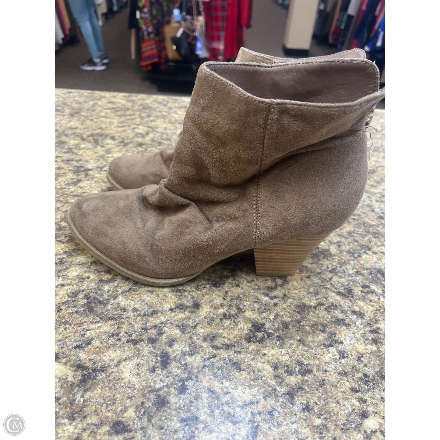 Boots Ankle Heels By Wild Diva In Beige, Size: 9.5