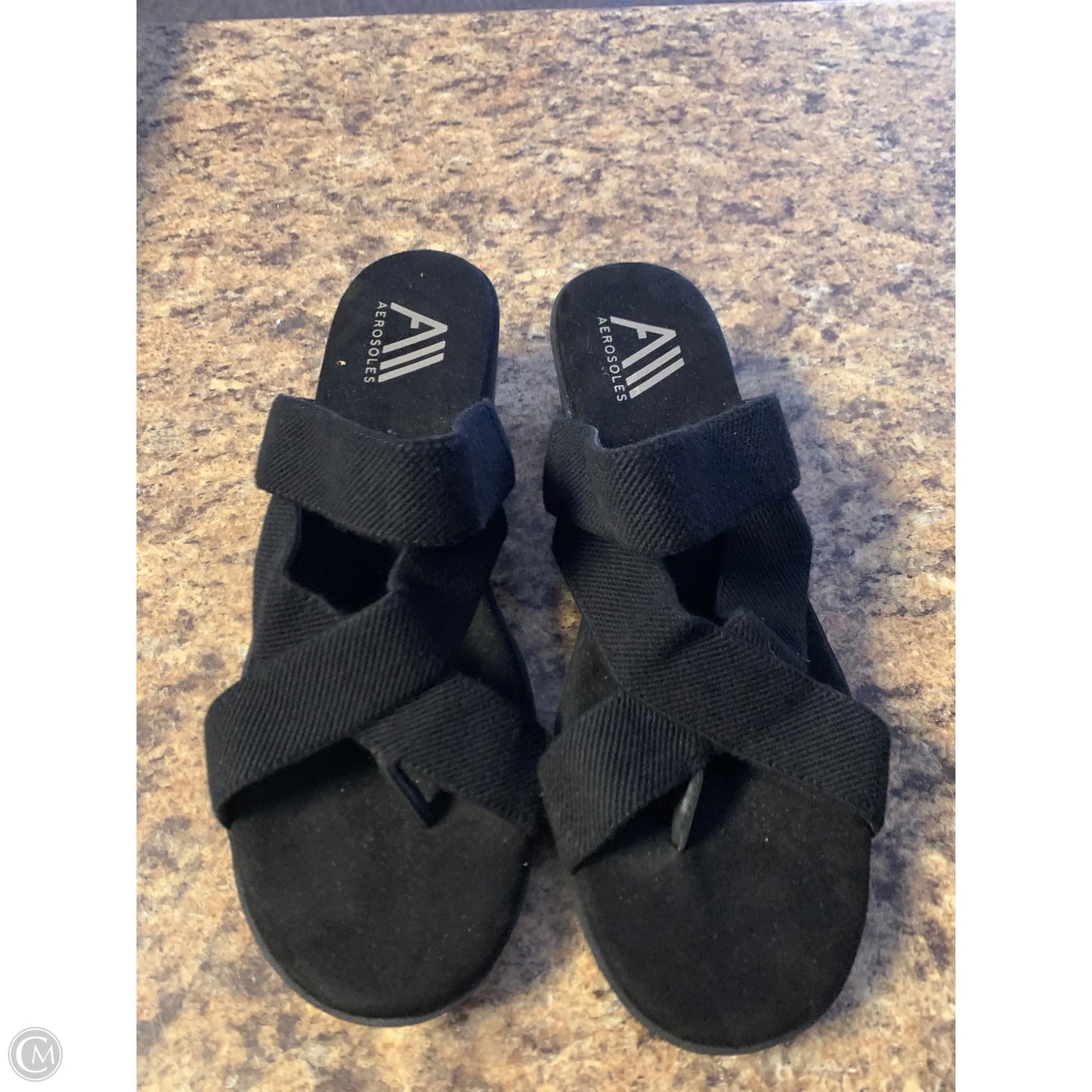 Sandals Flats By Aerosoles In Black, Size: 9