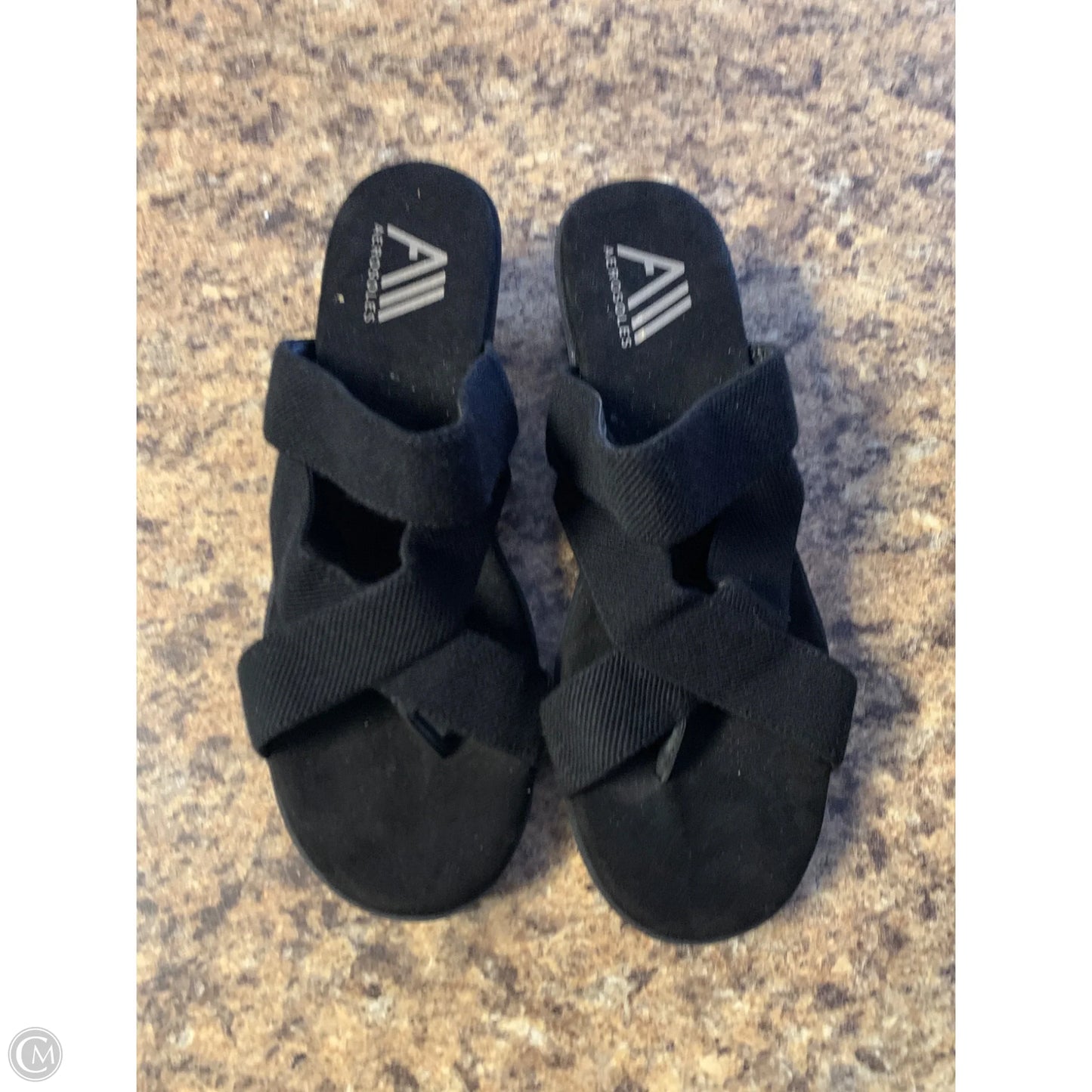 Sandals Flats By Aerosoles In Black, Size: 9