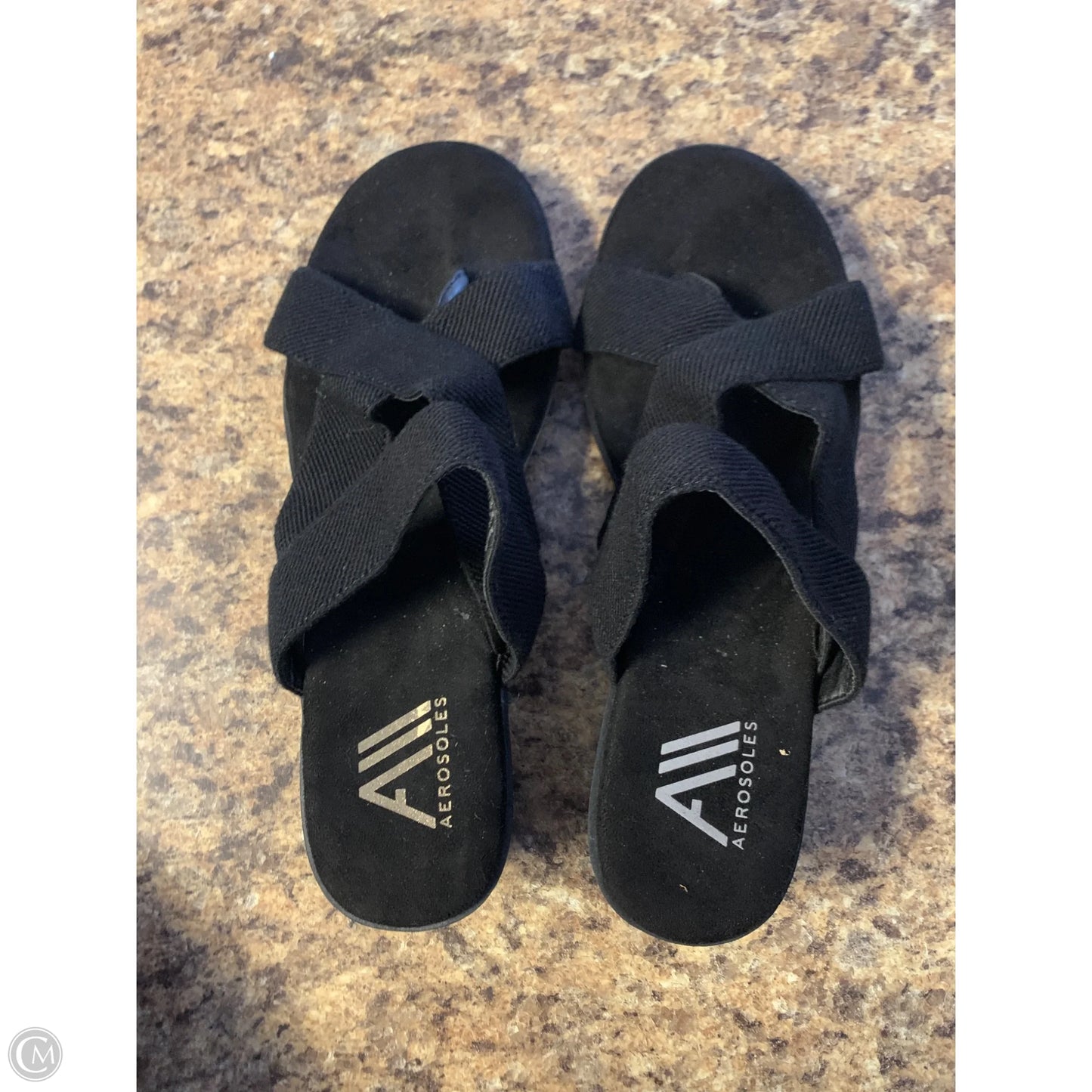 Sandals Flats By Aerosoles In Black, Size: 9