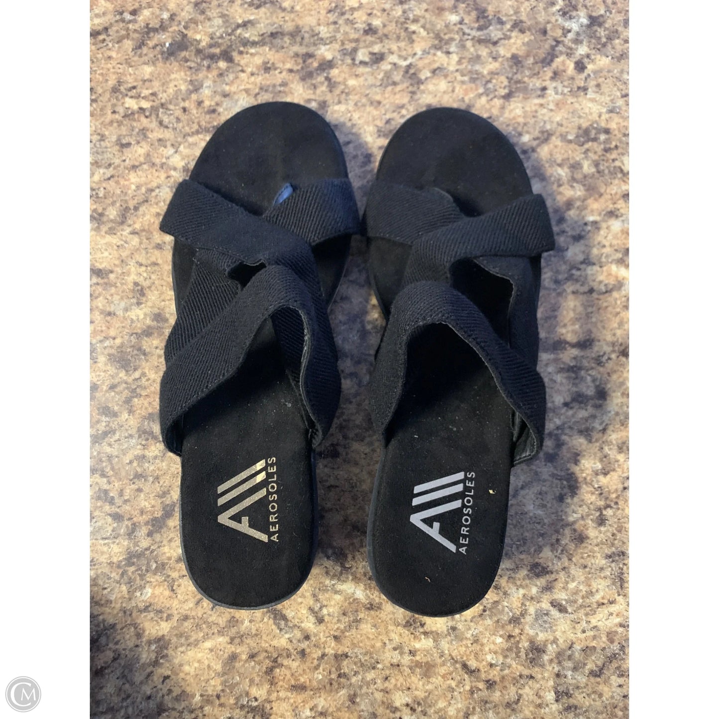 Sandals Flats By Aerosoles In Black, Size: 9