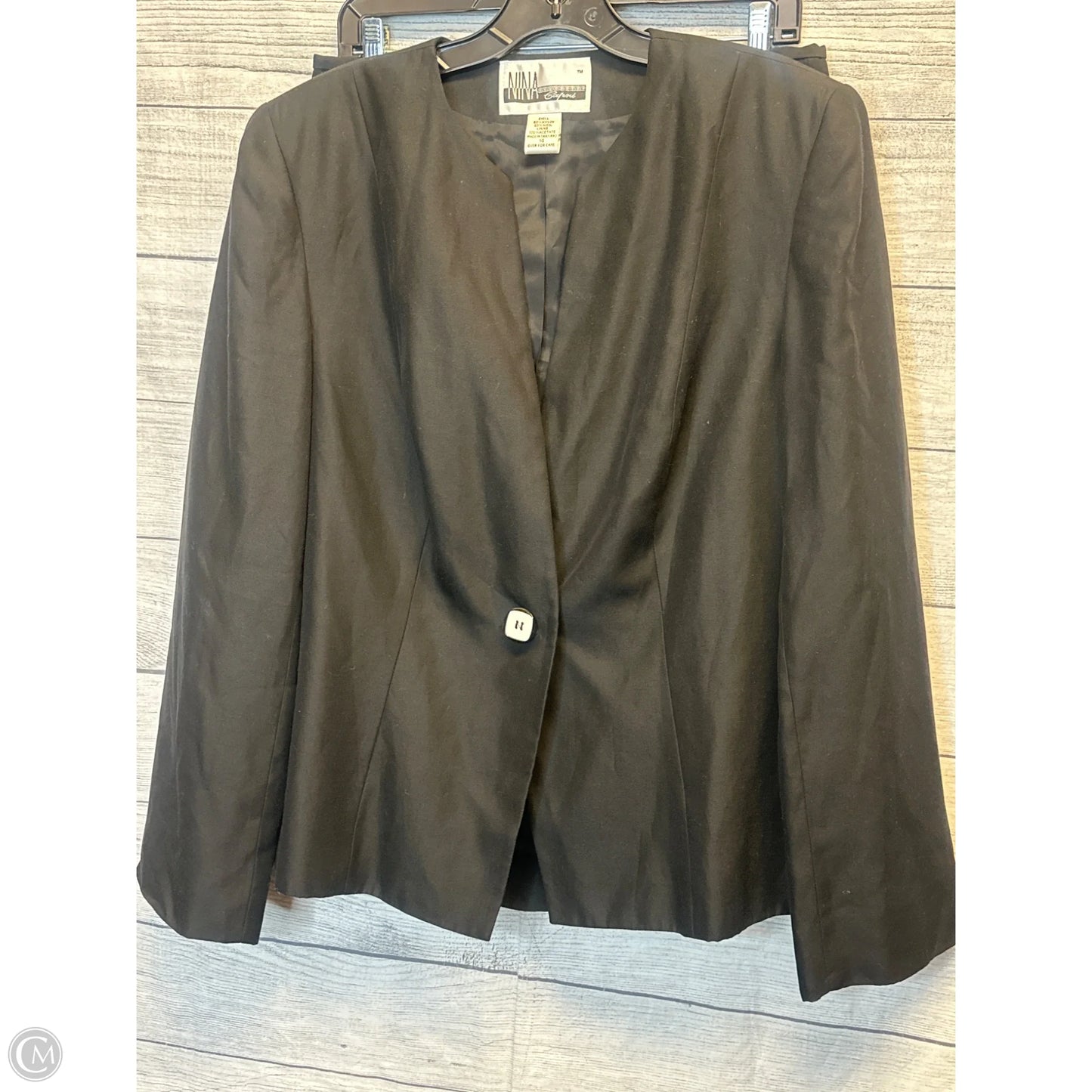 Skirt Suit 2pc By Nina In Black, Size: 14