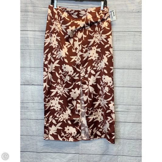 Skirt Maxi By Zara In Brown & Cream, Size: L