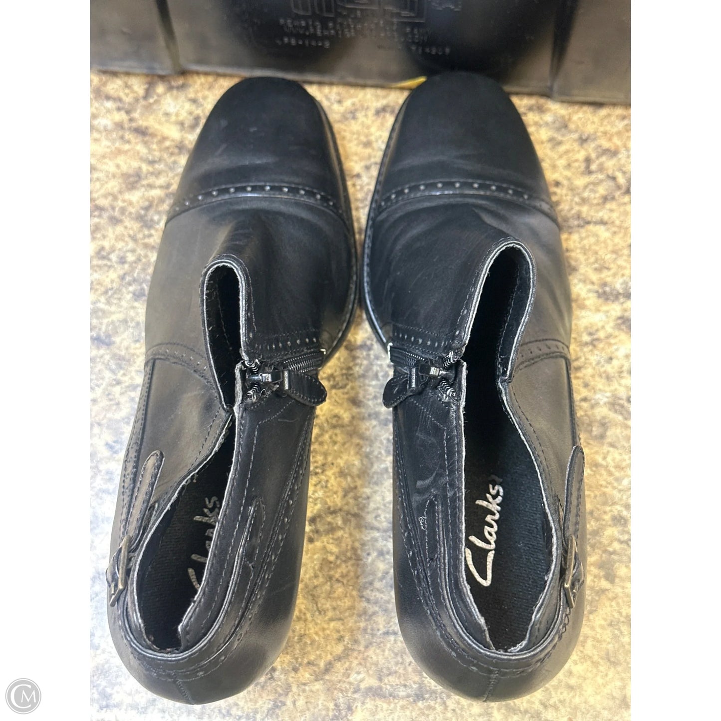 Boots Ankle Flats By Clarks In Black, Size: 8.5