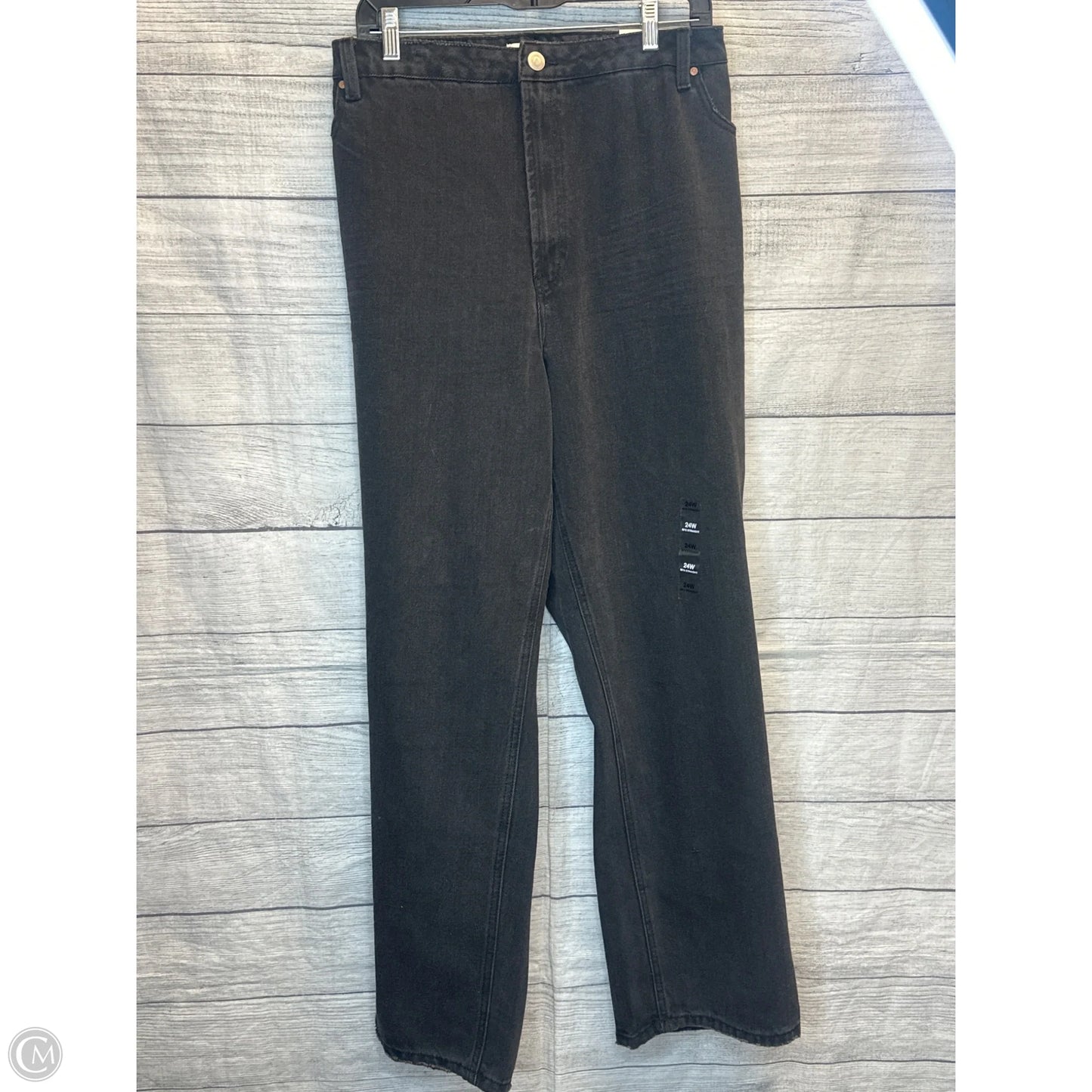 Jeans Wide Leg By Clothes Mentor In Black Denim, Size: 24
