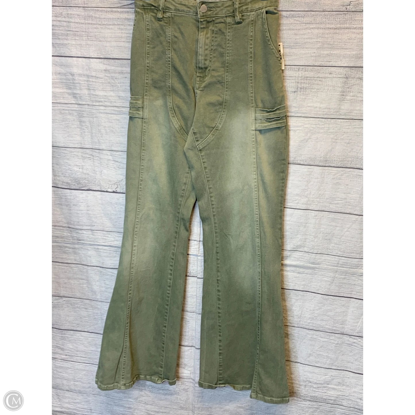 Jeans Wide Leg By Fashion Nova In Green, Size: 12