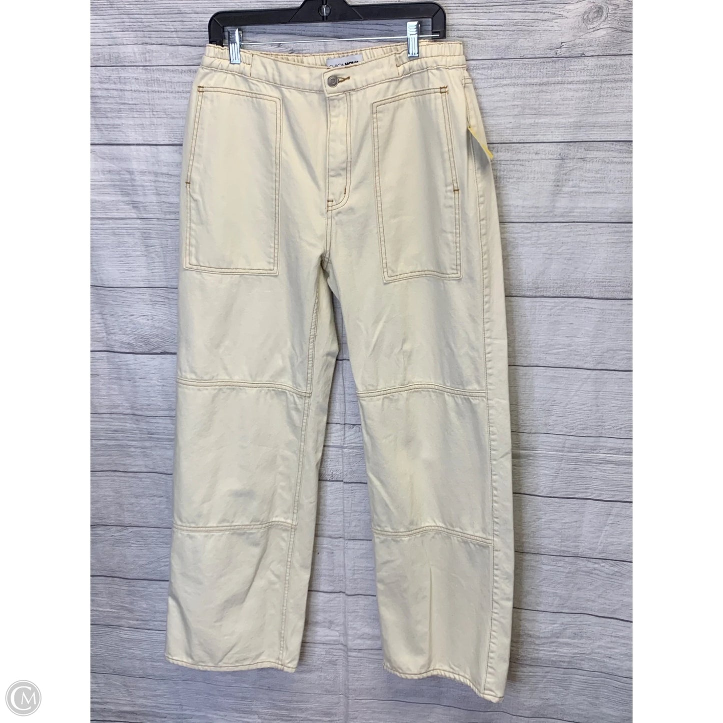 Jeans Wide Leg By Fashion Nova In Cream, Size: 13