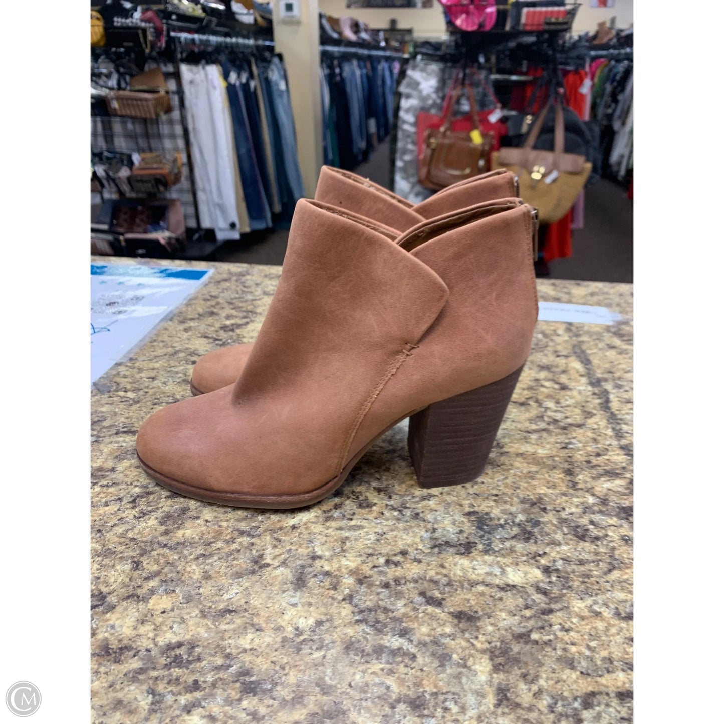 Boots Ankle Heels By Gianni Bini In Brown, Size: 8