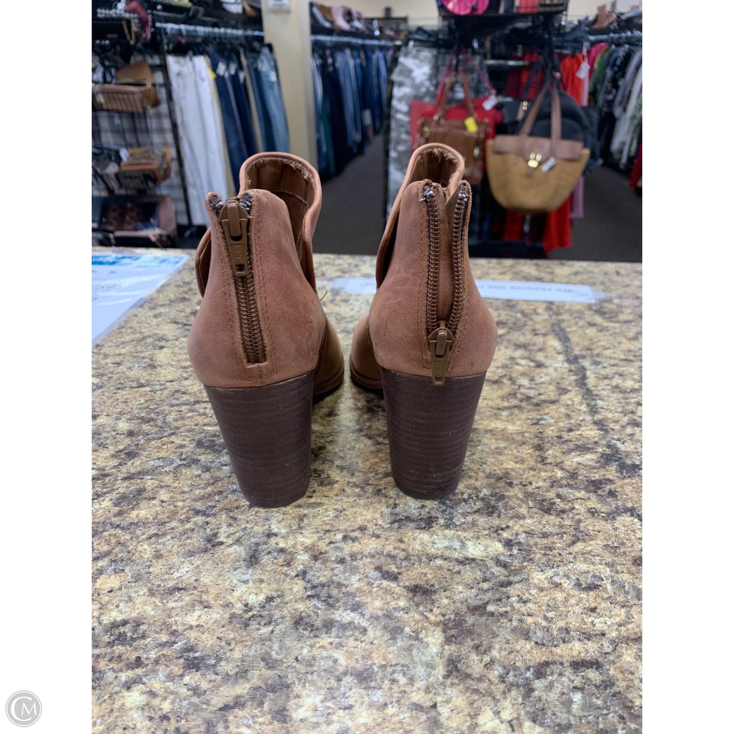 Boots Ankle Heels By Gianni Bini In Brown, Size: 8