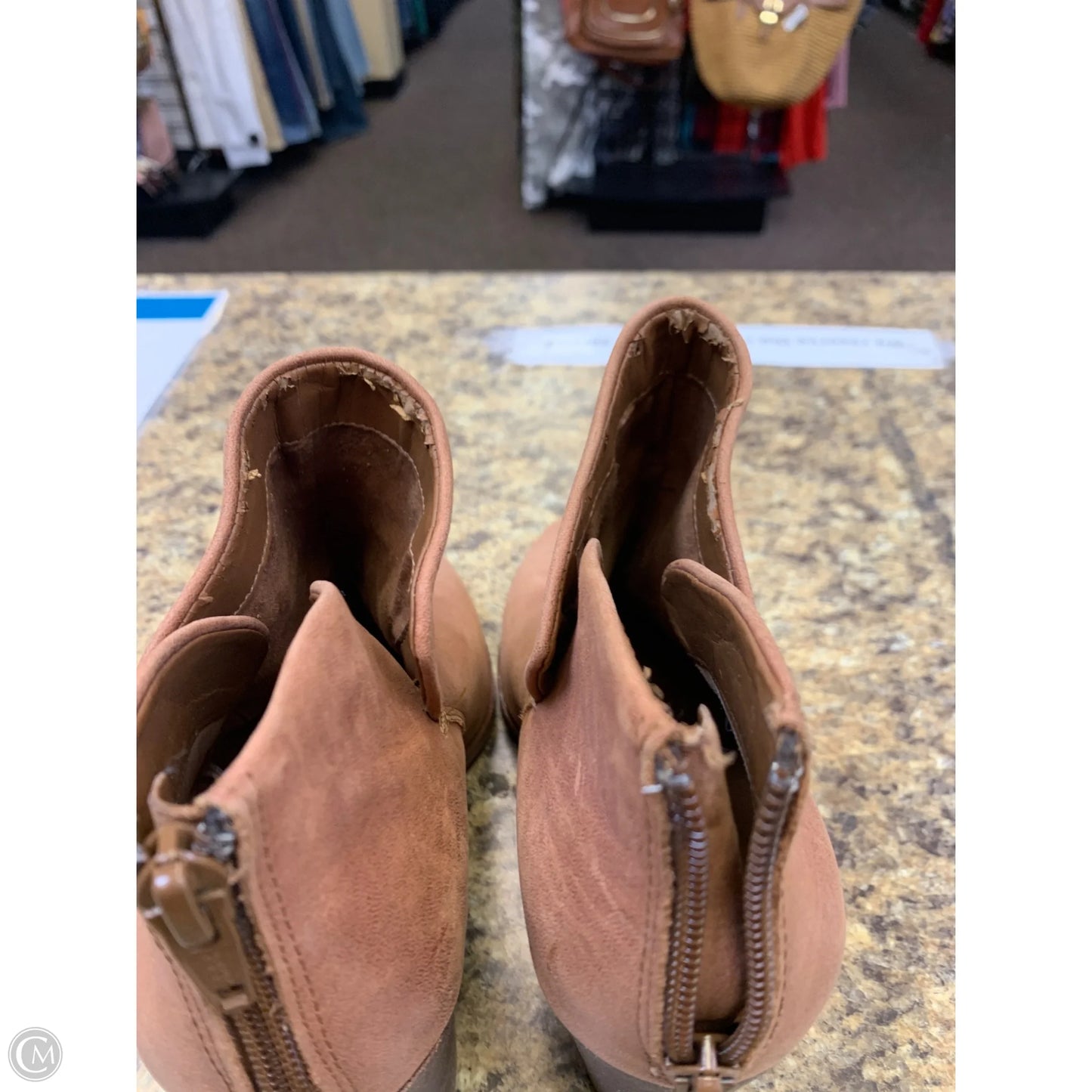 Boots Ankle Heels By Gianni Bini In Brown, Size: 8