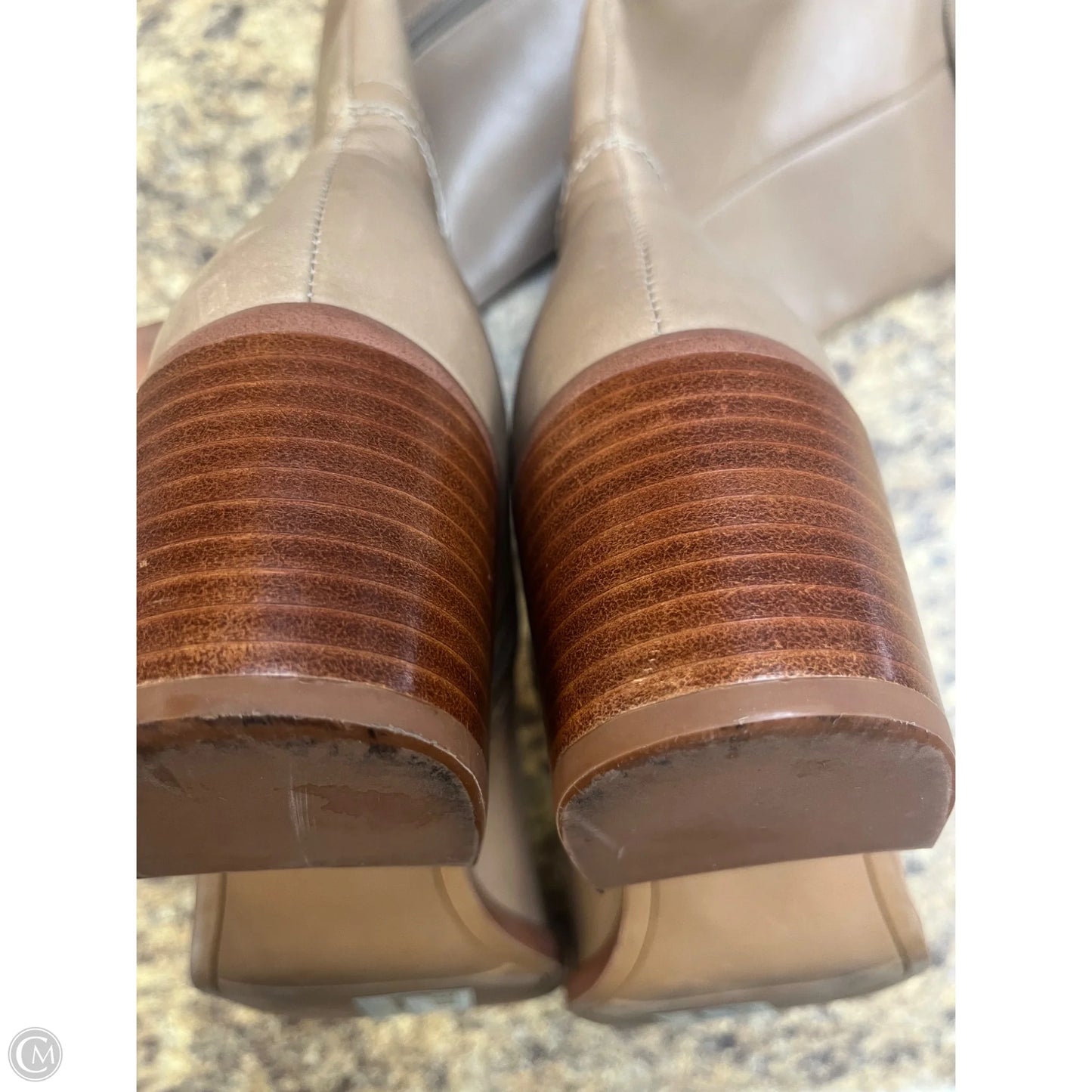 Boots Knee Heels By Franco Sarto In Brown, Size: 9