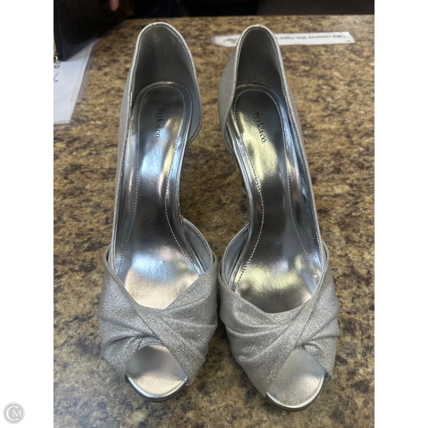 Shoes Heels Stiletto By Style And Co Collection Women In Silver, Size: 11