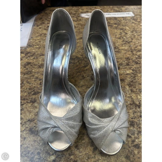Shoes Heels Stiletto By Style And Co Collection Women In Silver, Size: 11