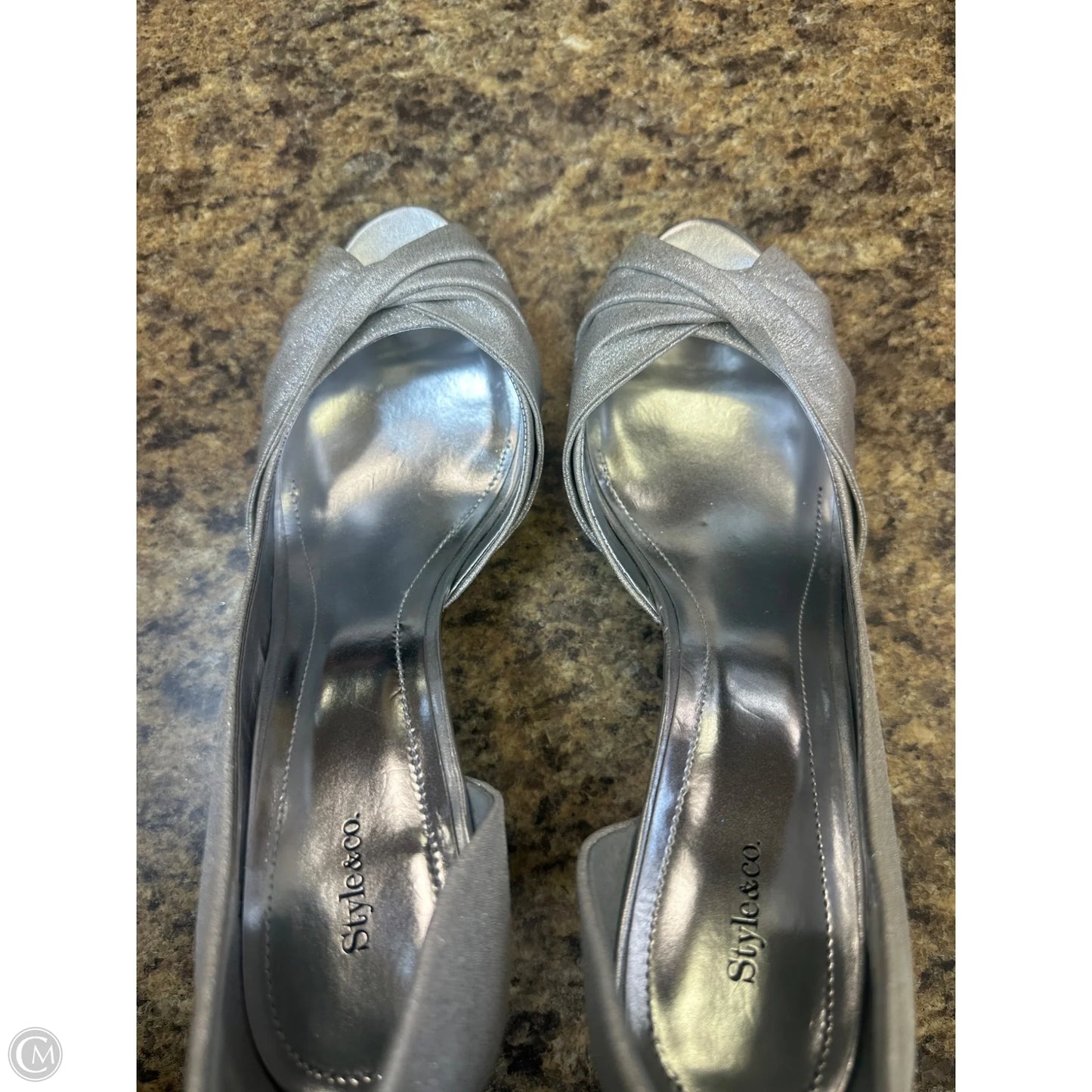 Shoes Heels Stiletto By Style And Co Collection Women In Silver, Size: 11