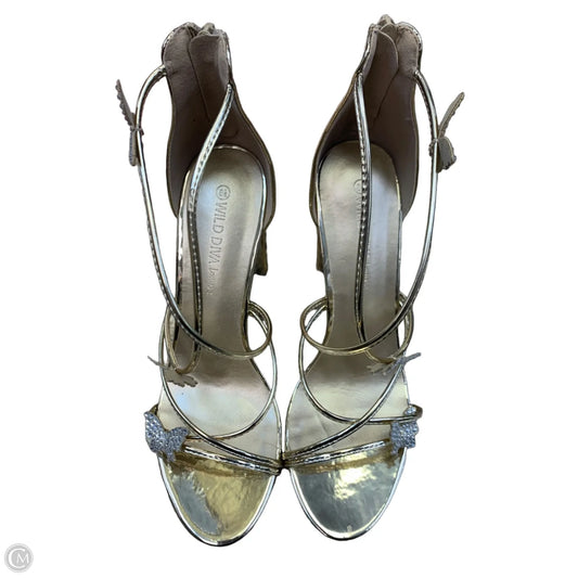 Shoes Heels Block By Clothes Mentor In Gold, Size: 8.5