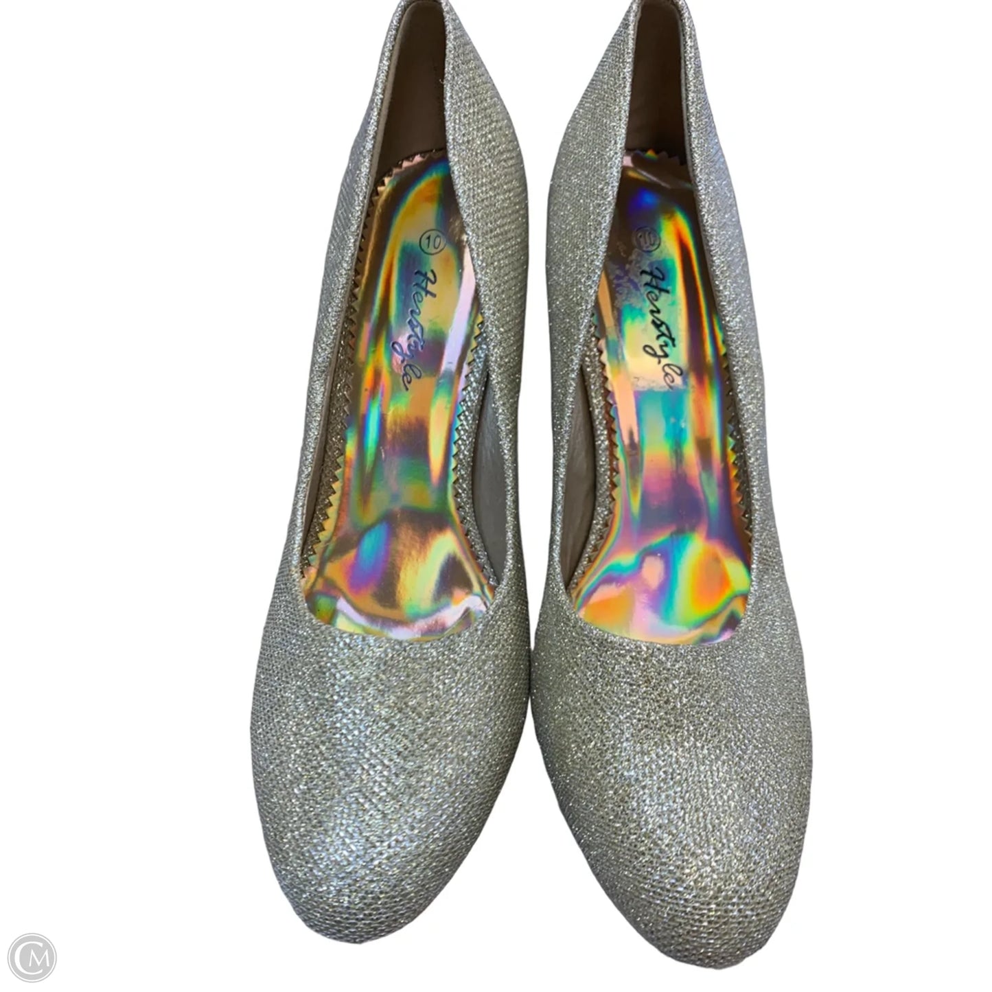 Shoes Heels Stiletto By Herstyle In Gold, Size: 10