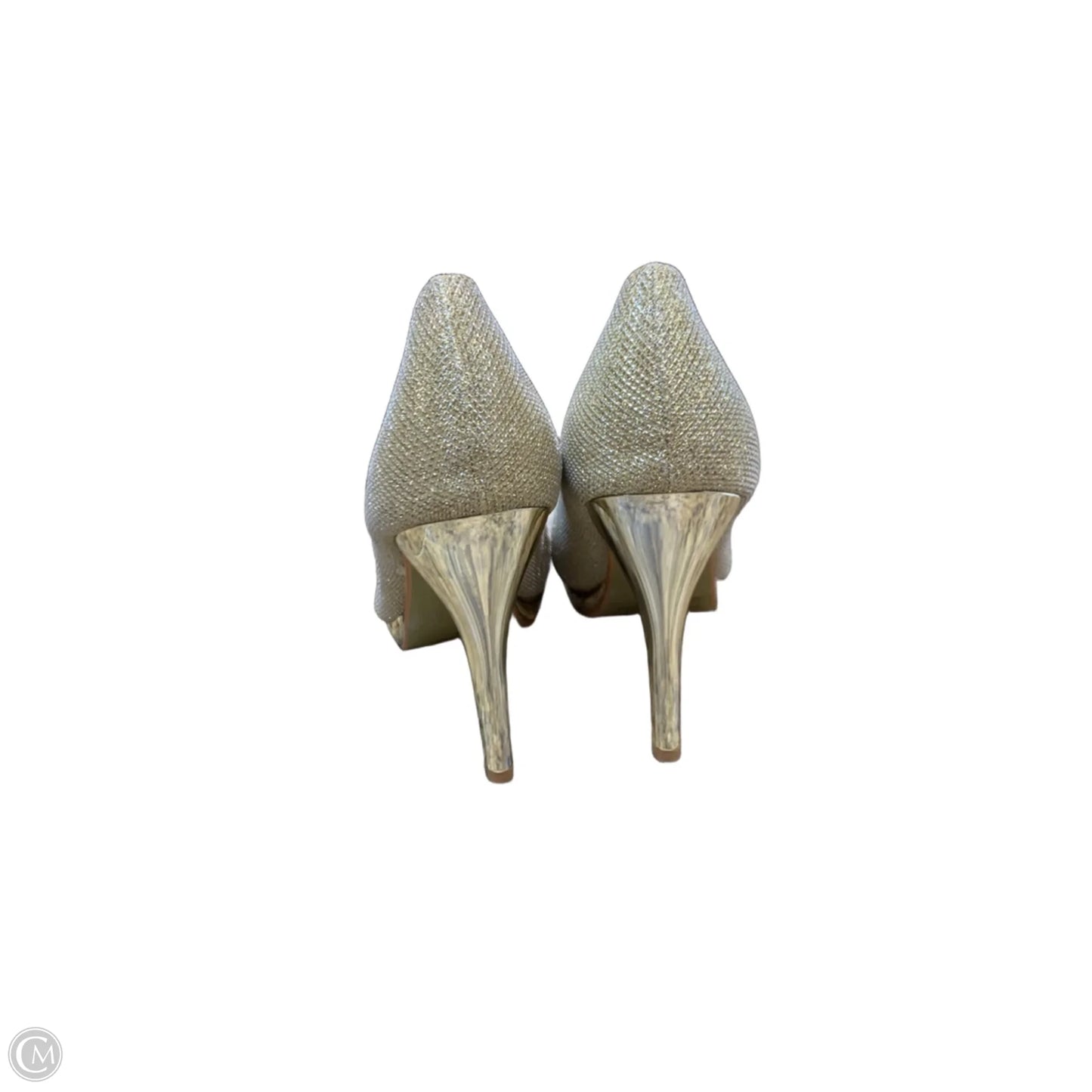 Shoes Heels Stiletto By Herstyle In Gold, Size: 10