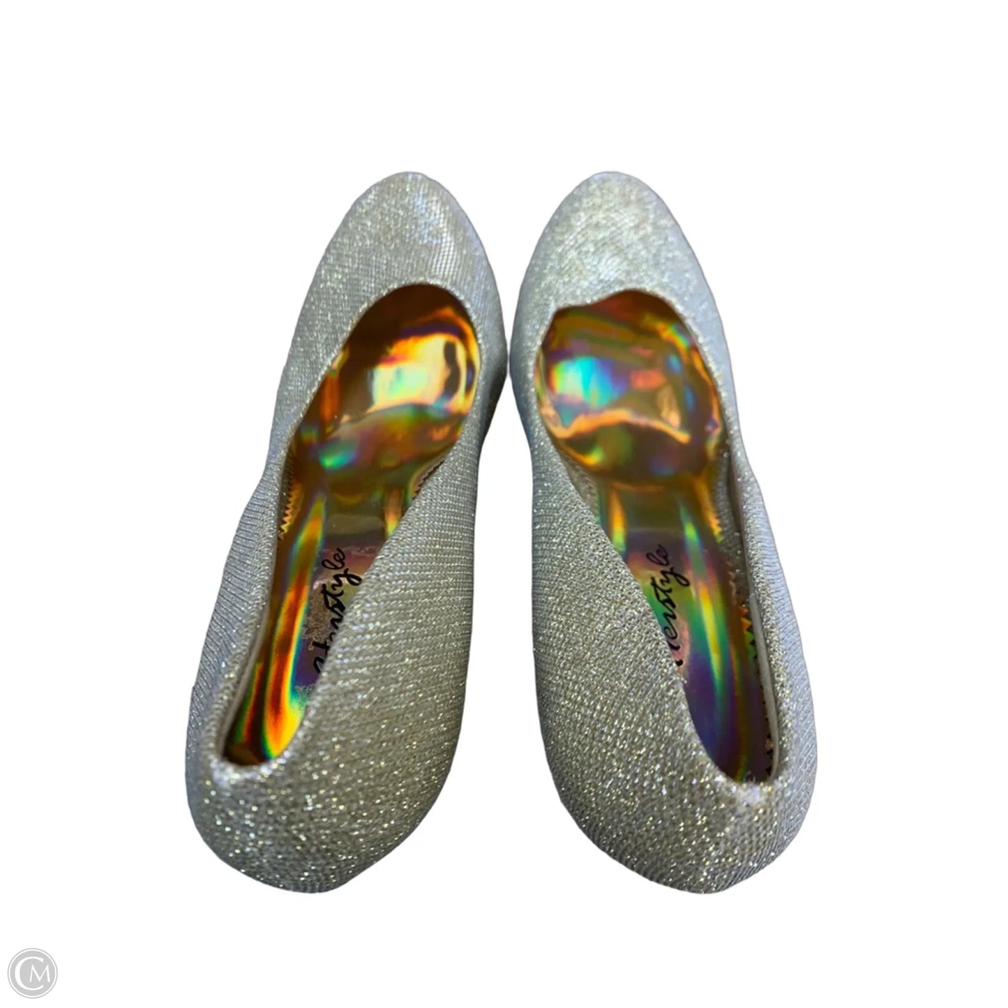 Shoes Heels Stiletto By Herstyle In Gold, Size: 10
