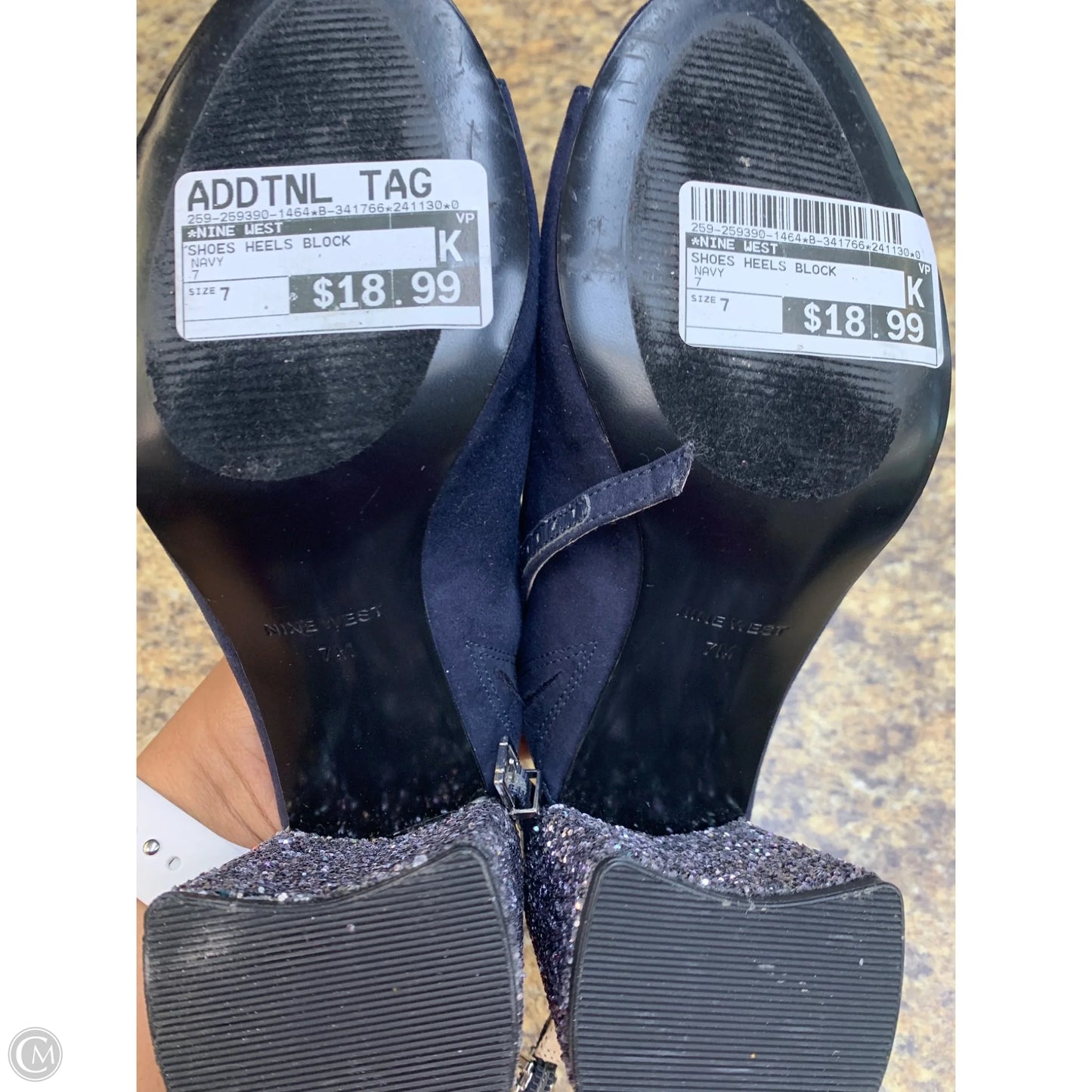 Shoes Heels Block By Nine West In Navy, Size: 7