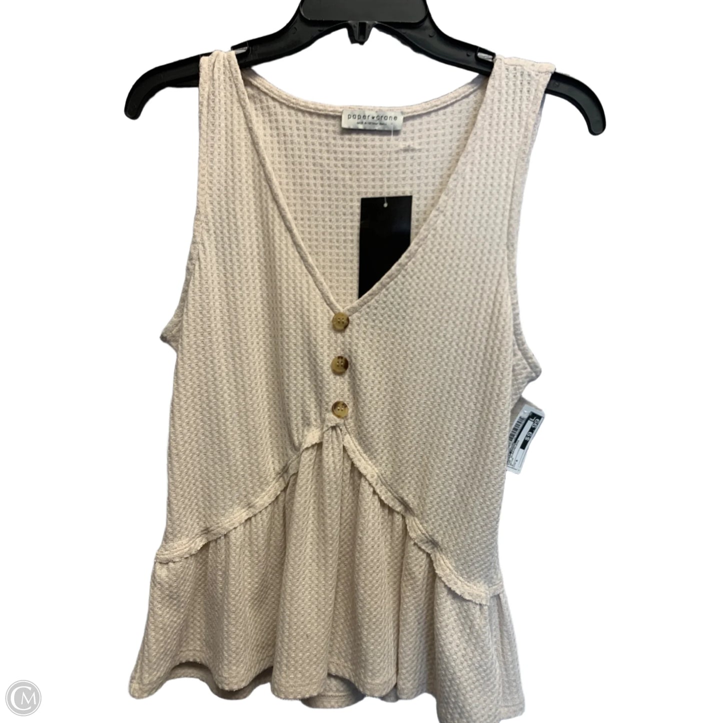 Top Sleeveless By Paper Crane In Beige, Size: S