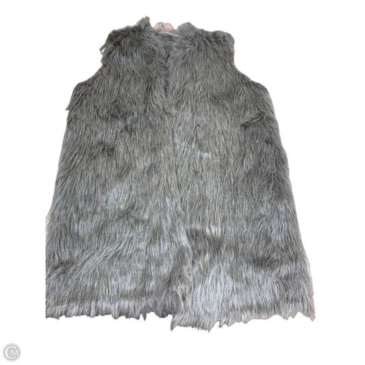 Vest Faux Fur & Sherpa By Cmf In Grey, Size: 1x