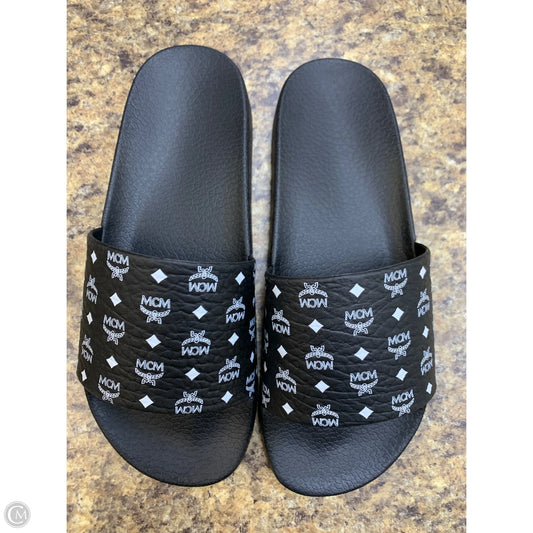 Sandals Luxury Designer By Mcm In Black & White, Size: 11