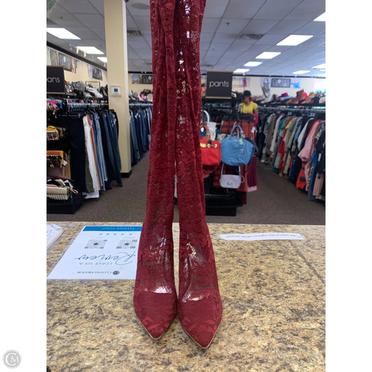 Boots Over-the-knee Heels By Cmf In Red, Size: 9